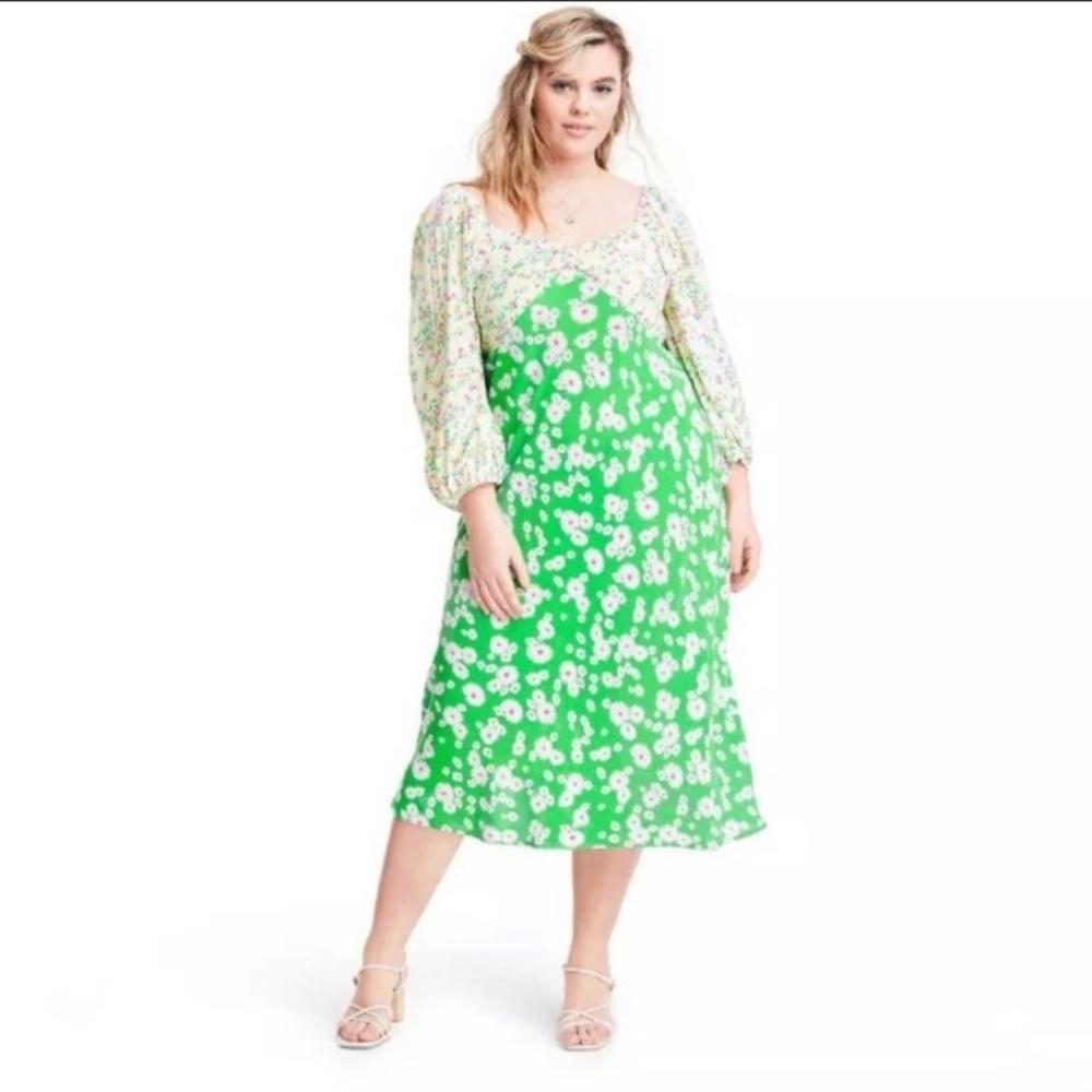 RIXO X Target green floral dress plus size